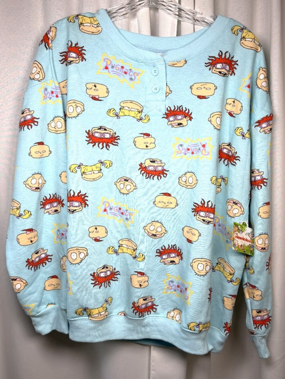 NWT Nickelodeon Rugrats Sleepwear Women's Long Sleeve Pajama Top Size L (12-14)